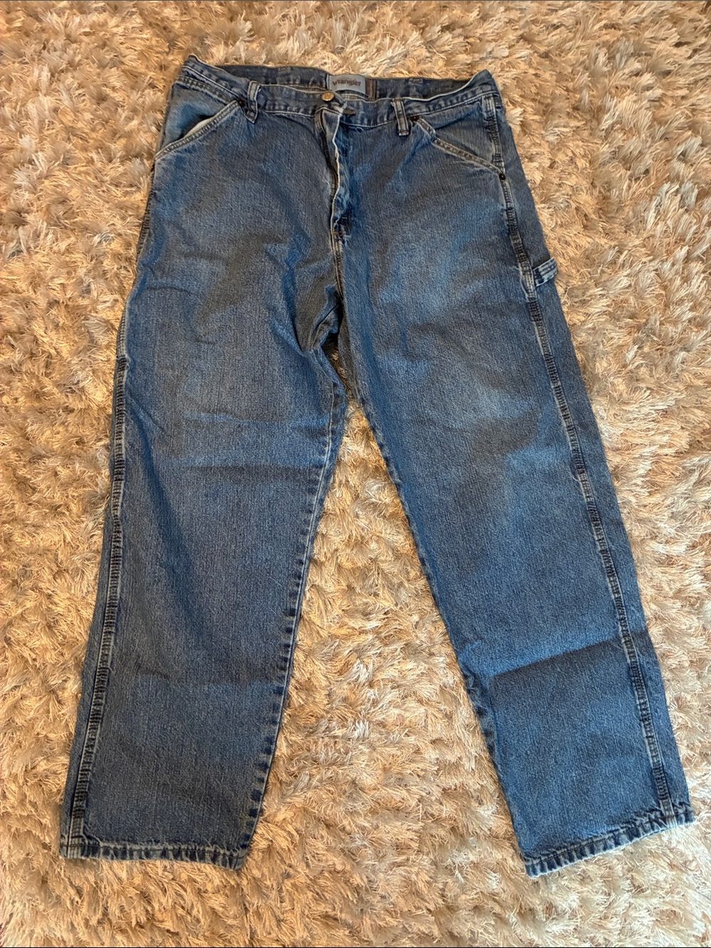 Wrangler Men's Relaxed Blue Carpenter Jeans